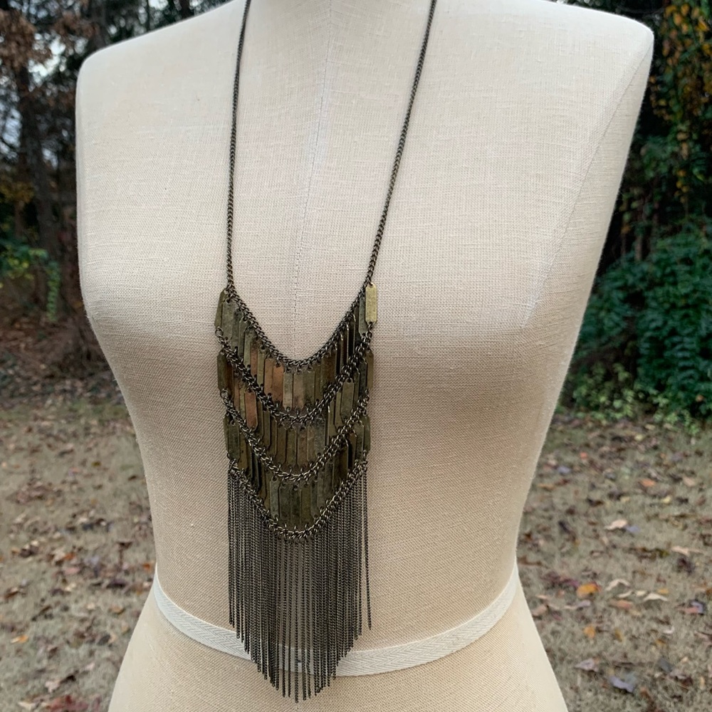 Chain Mail Fringe Statement Necklace - Picture 6 of 13